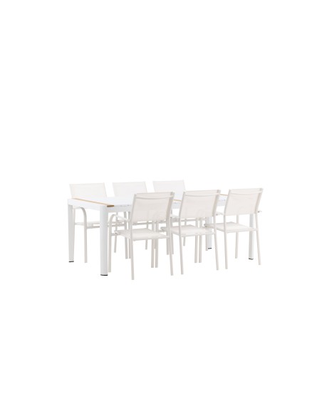 Matgrupp Togo med Santorini matstolar, 200 × 100 cm