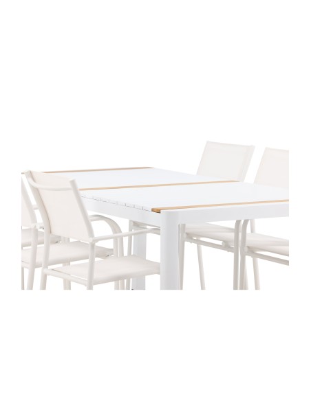 Matgrupp Togo med Santorini matstolar, 200 × 100 cm