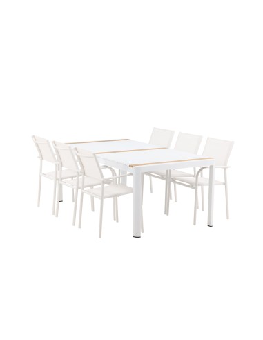 Matgrupp Togo med Santorini matstolar, 200 × 100 cm