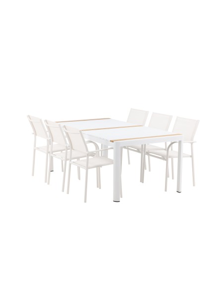 Matgrupp Togo med Santorini matstolar, 200 × 100 cm