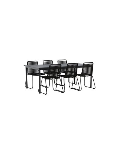 Matgrupp Modena med Lindos matstolar, 200 × 100 cm