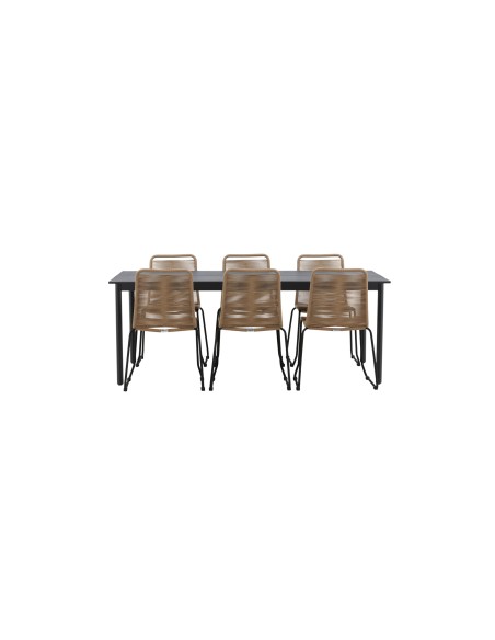 Matgrupp Modena med Lindos matstolar, 200 × 100 cm