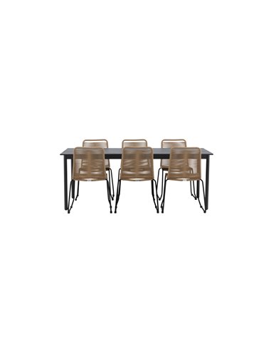 Matgrupp Modena med Lindos matstolar, 200 × 100 cm