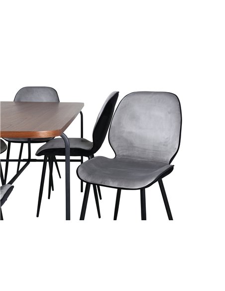 Matgrupp Uno med Emma matstolar, 200 × 90 cm