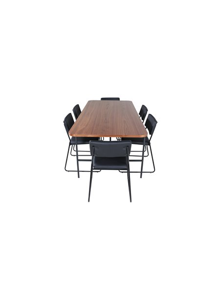 Matgrupp Uno med Kenth matstolar, 200 × 90 cm