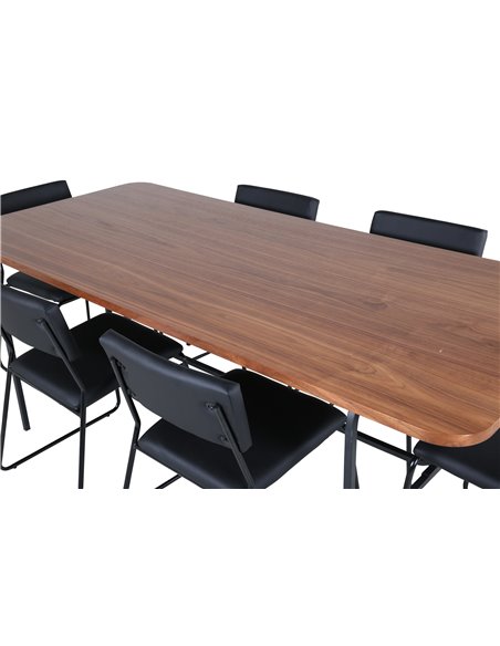 Matgrupp Uno med Kenth matstolar, 200 × 90 cm