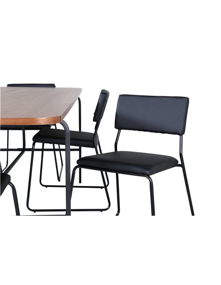 Matgrupp Uno med Kenth matstolar, 200 × 90 cm