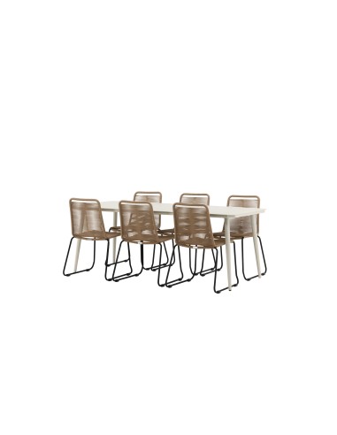 Matgrupp Lina med Lindos matstolar, 200 × 90 cm