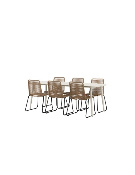 Matgrupp Lina med Lindos matstolar, 200 × 90 cm