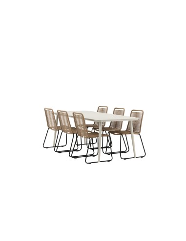 Matgrupp Lina med Lindos matstolar, 200 × 90 cm