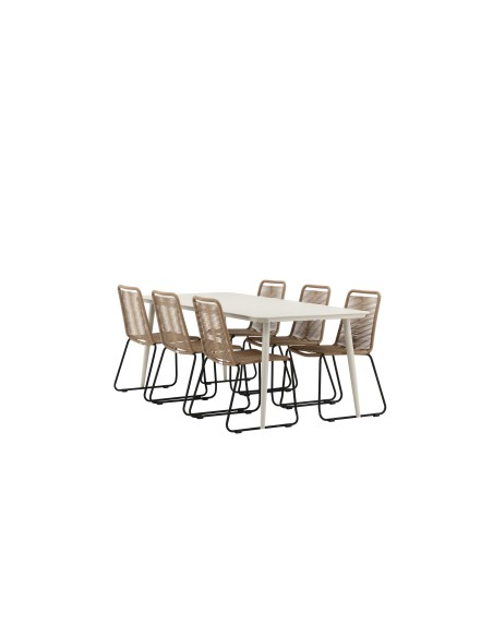 Matgrupp Lina med Lindos matstolar, 200 × 90 cm