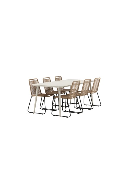 Matgrupp Lina med Lindos matstolar, 200 × 90 cm