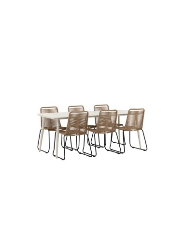 Matgrupp Lina med Lindos matstolar, 200 × 90 cm