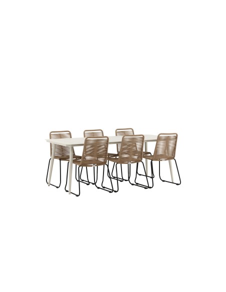 Matgrupp Lina med Lindos matstolar, 200 × 90 cm