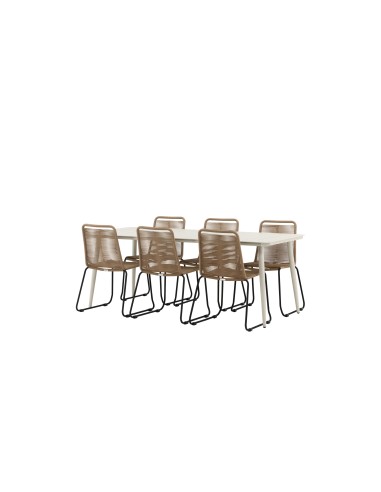 Matgrupp Lina med Lindos matstolar, 200 × 90 cm