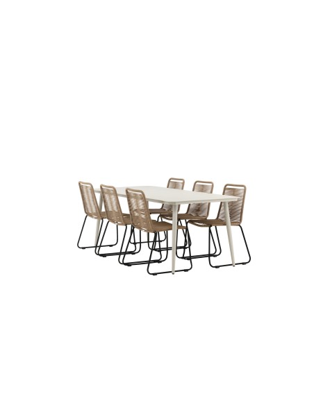 Matgrupp Lina med Lindos matstolar, 200 × 90 cm