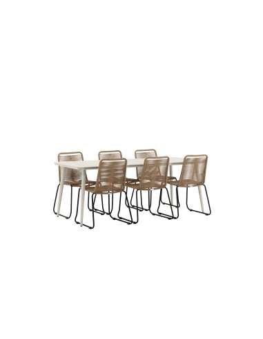 Matgrupp Lina med Lindos matstolar, 200 × 90 cm