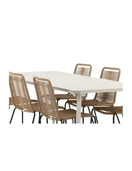 Matgrupp Lina med Lindos matstolar, 200 × 90 cm