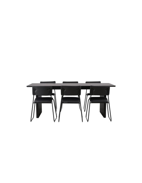 Matgrupp Vail med Kenth matstolar, 200 × 100 cm