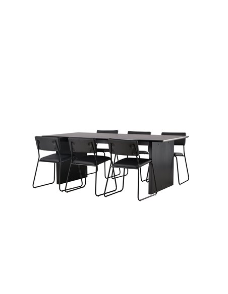 Matgrupp Vail med Kenth matstolar, 200 × 100 cm
