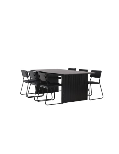 Matgrupp Vail med Kenth matstolar, 200 × 100 cm