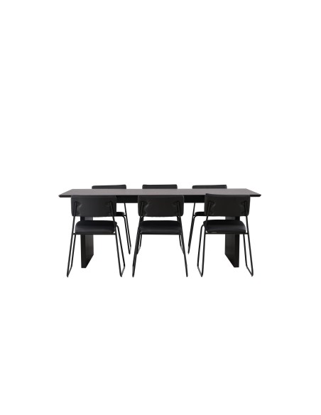 Matgrupp Vail med Kenth matstolar, 200 × 100 cm