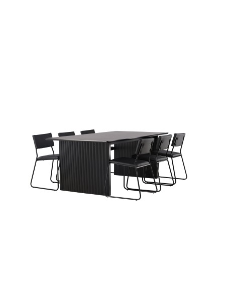 Matgrupp Vail med Kenth matstolar, 200 × 100 cm