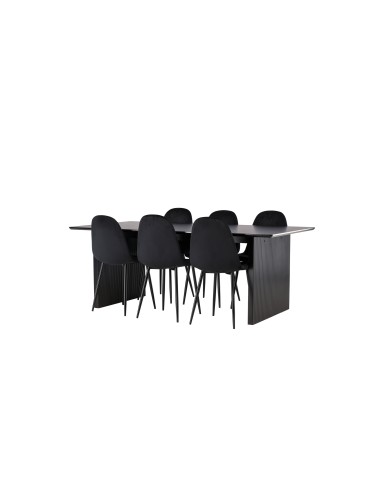 Matgrupp Vail med Polar matstolar, 200 × 100 cm