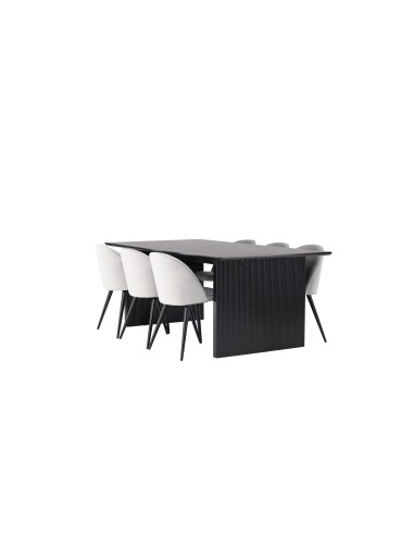 Matgrupp Vail med Velvet matstolar, 200 × 100 cm