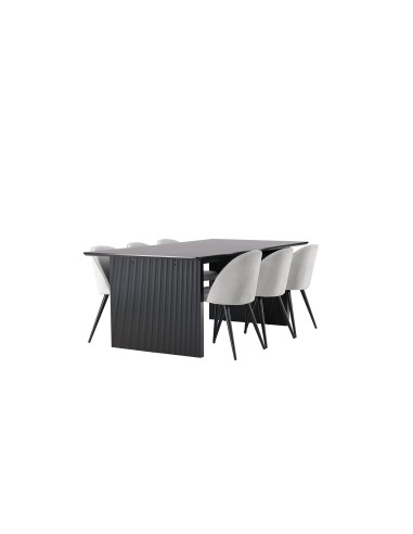 Matgrupp Vail med Velvet matstolar, 200 × 100 cm