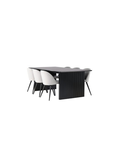 Matgrupp Vail med Velvet matstolar, 200 × 100 cm