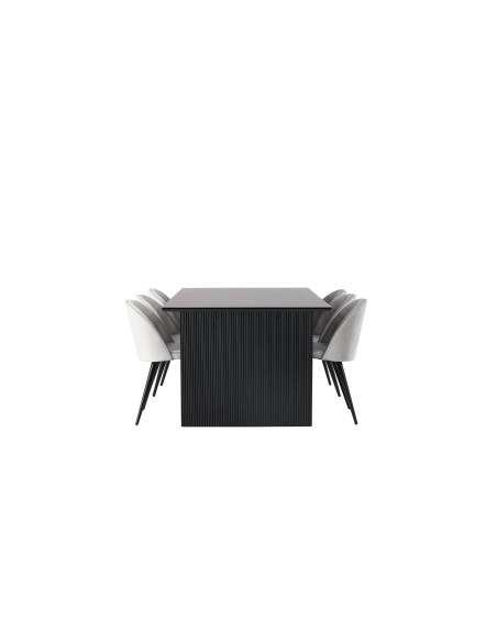 Matgrupp Vail med Velvet matstolar, 200 × 100 cm
