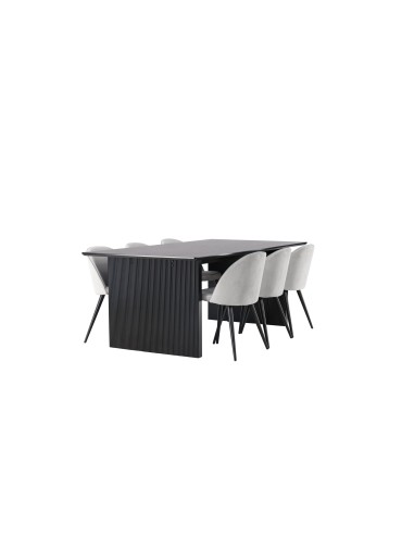 Matgrupp Vail med Velvet matstolar, 200 × 100 cm