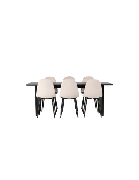 Matgrupp Vail med Polar matstolar, 200 × 100 cm