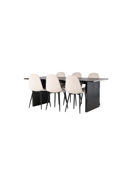 Matgrupp Vail med Polar matstolar, 200 × 100 cm