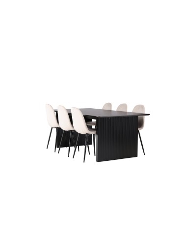 Matgrupp Vail med Polar matstolar, 200 × 100 cm