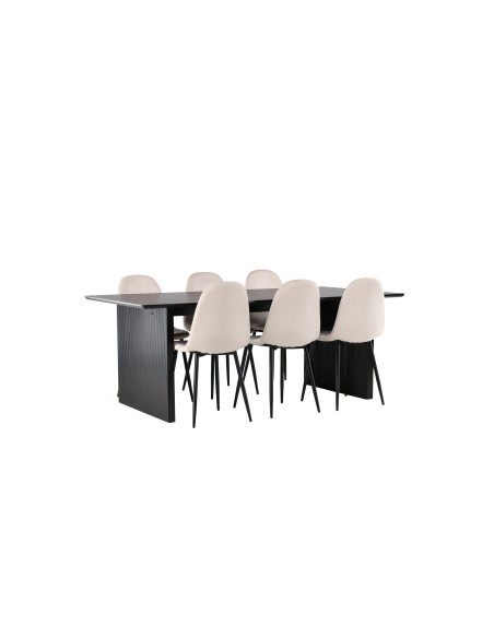 Matgrupp Vail med Polar matstolar, 200 × 100 cm