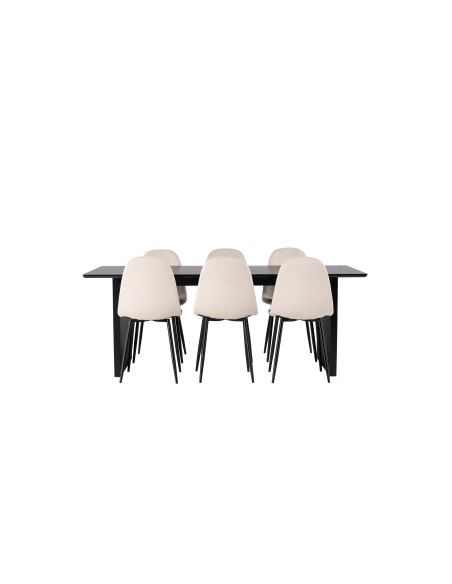 Matgrupp Vail med Polar matstolar, 200 × 100 cm