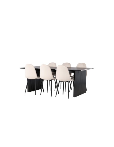 Matgrupp Vail med Polar matstolar, 200 × 100 cm