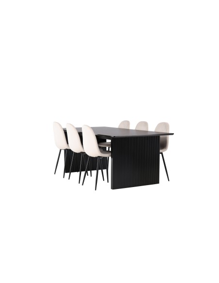 Matgrupp Vail med Polar matstolar, 200 × 100 cm