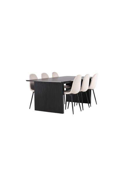 Matgrupp Vail med Polar matstolar, 200 × 100 cm