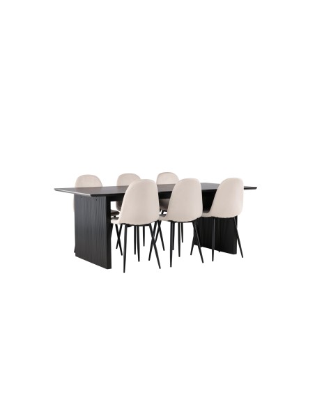 Matgrupp Vail med Polar matstolar, 200 × 100 cm