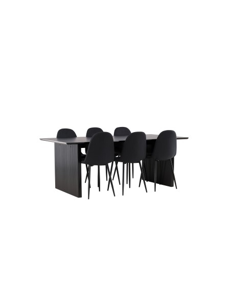 Matgrupp Vail med Polar matstolar, 200 × 100 cm