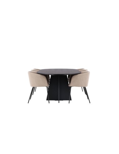 Matgrupp Bootcut med Berit matstolar, 230 × 115 cm