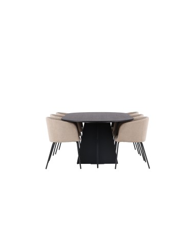 Matgrupp Bootcut med Berit matstolar, 230 × 115 cm