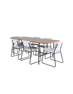 Matgrupp Uno med Kenth matstolar, 200 × 90 cm