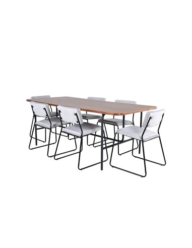 Matgrupp Uno med Kenth matstolar, 200 × 90 cm