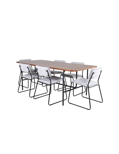 Matgrupp Uno med Kenth matstolar, 200 × 90 cm
