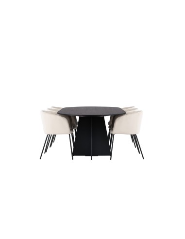Matgrupp Bootcut med Berit matstolar, 230 × 115 cm