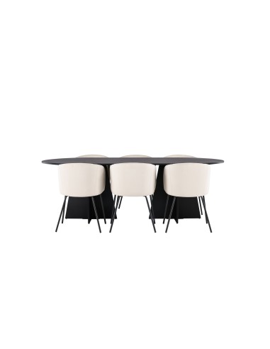 Matgrupp Bootcut med Berit matstolar, 230 × 115 cm